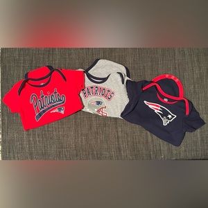 {NFL} Three New England Patriots Onesies/Bodysuits - Size 24 Months